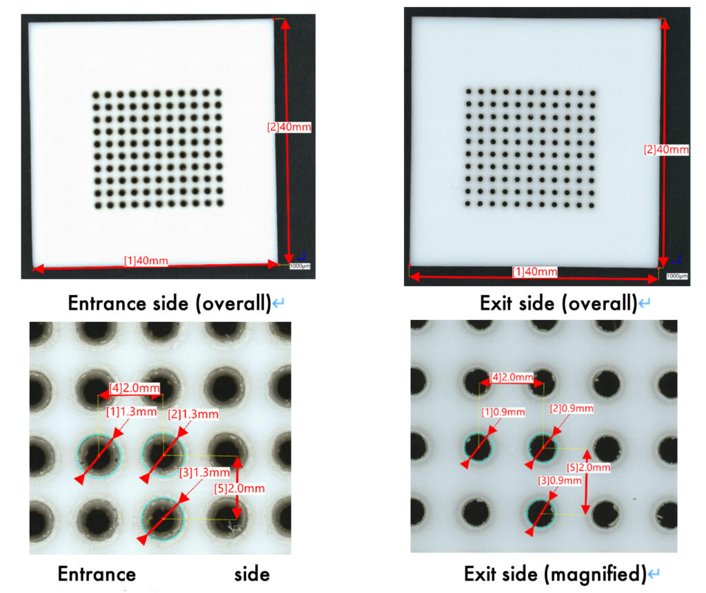 Hole Array Processing in PTFE